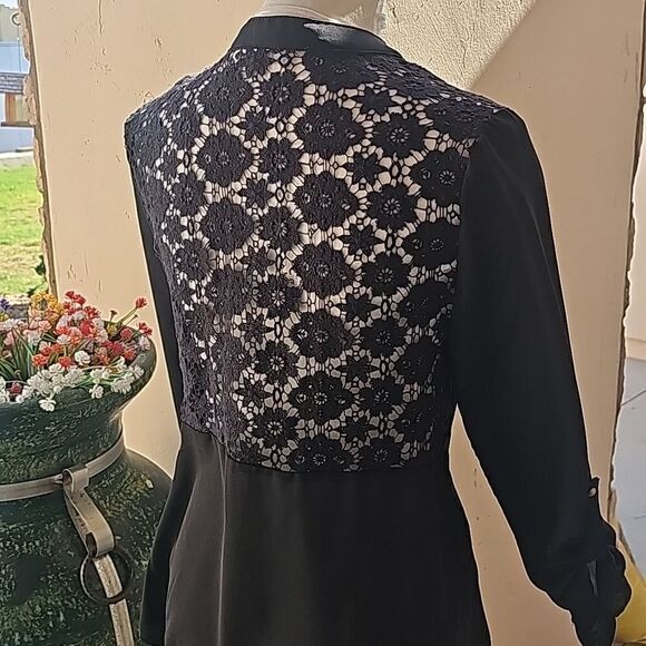 Chato black lace back button front blouse size small - Picture 1 of 8